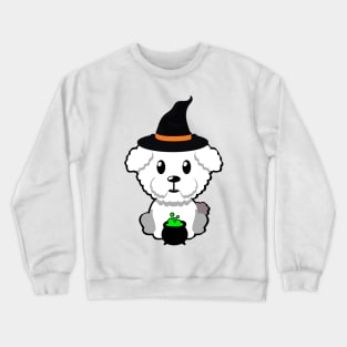 Cute furry dog is a witch Crewneck Sweatshirt